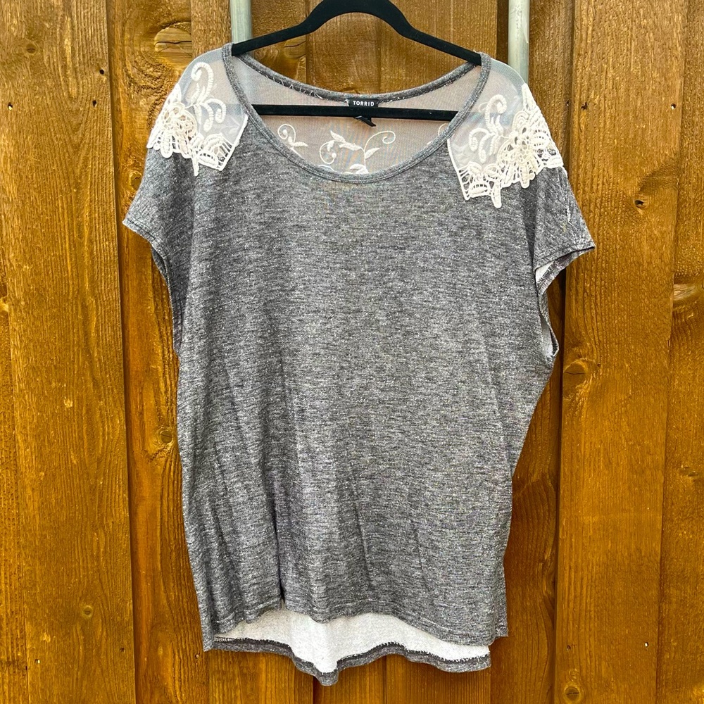 Lace & Crochet Short Sleeved Top